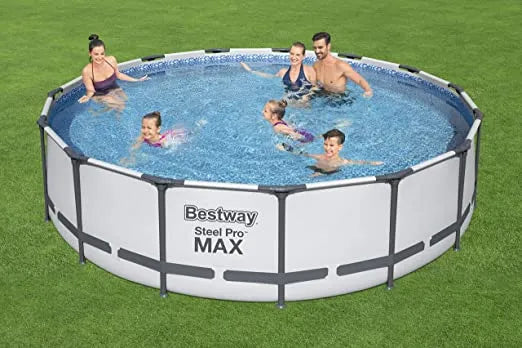 Bestway Steel Pro MAXâ¢ Pool Set - Deluxe Splash Above Ground Pool with Filter Pump, Ladder, Ground C