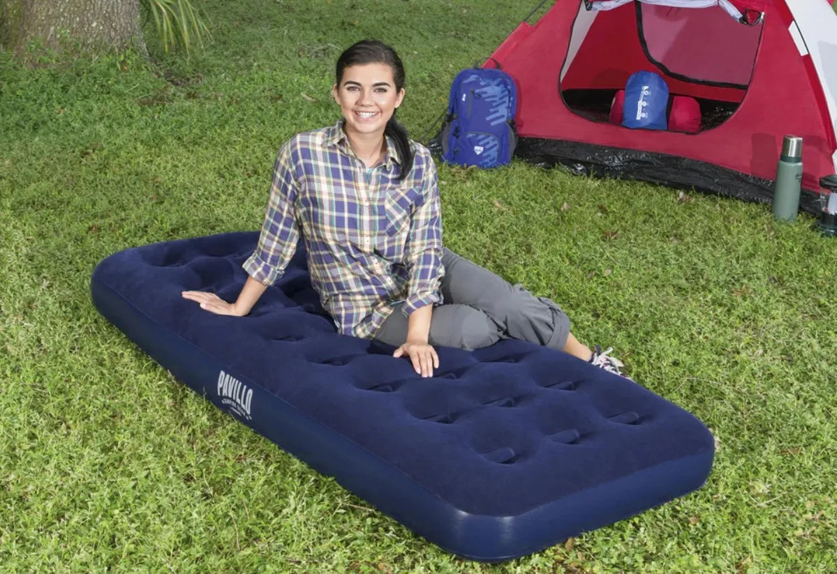 Bestway Pavillo Queen Size Inflatable Camping and Sleeping Air Bed Mattress with Electric Air Pump -