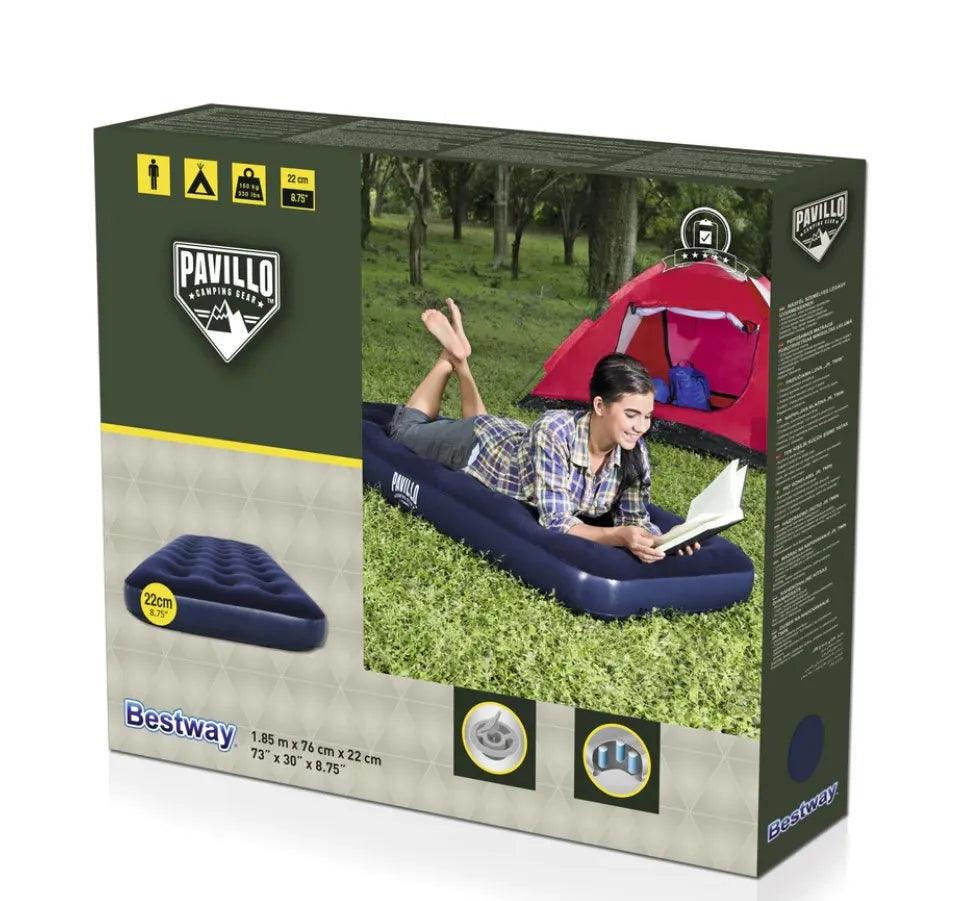 Bestway Pavillo Queen Size Inflatable Camping and Sleeping Air Bed Mattress with Electric Air Pump -
