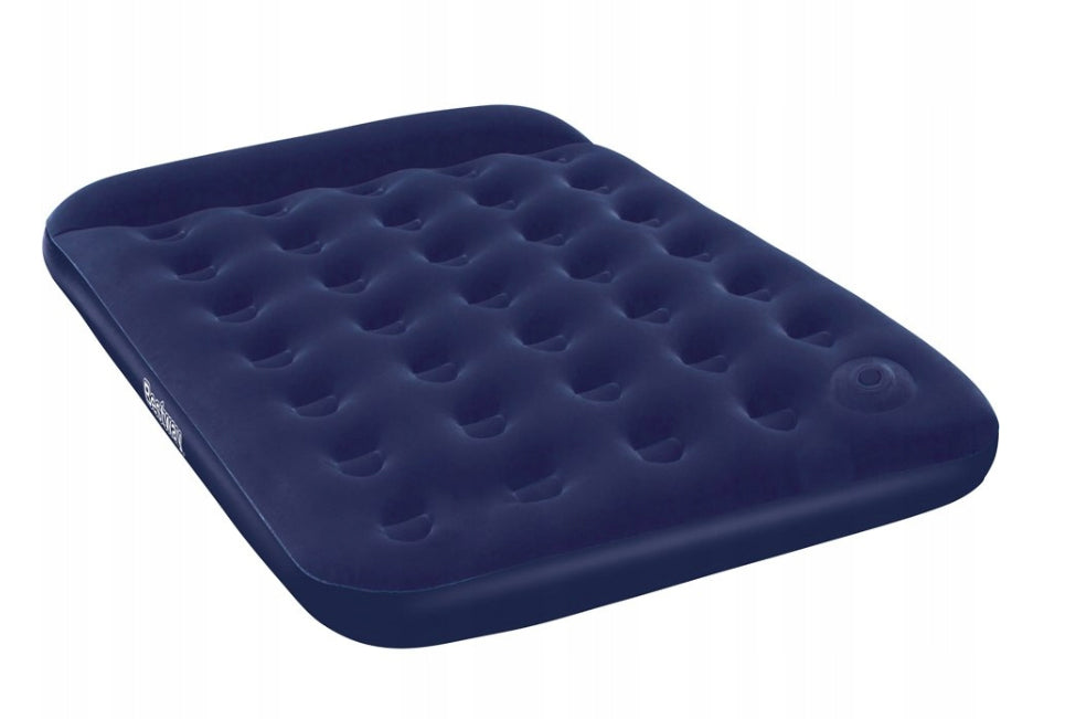Bestway Double Air Mattress Bed with Built-in Foot Pump for Indoor and Outdoor Use - 1.91 m x 1.37 m x 28 cm