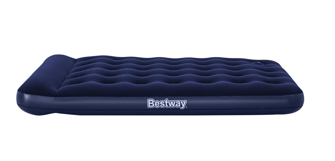Bestway Double Air Mattress Bed with Built-in Foot Pump for Indoor and Outdoor Use - 1.91 m x 1.37 m x 28 cm