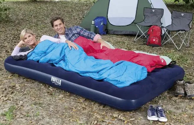 Bestway Pavillo Air Mattress Queen Size with Built-In Foot Pump - Durable Inflatable Bed for Indoor