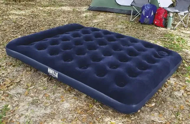 Bestway Pavillo Air Mattress Queen Size with Built-In Foot Pump - Durable Inflatable Bed for Indoor