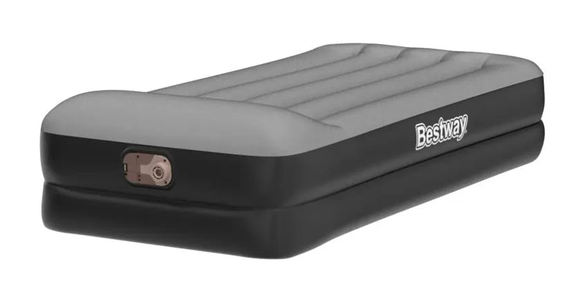 Bestway Tritech Air Mattress with Built-in AC Pump and Antimicrobial Coating - Twin Size, Durable In