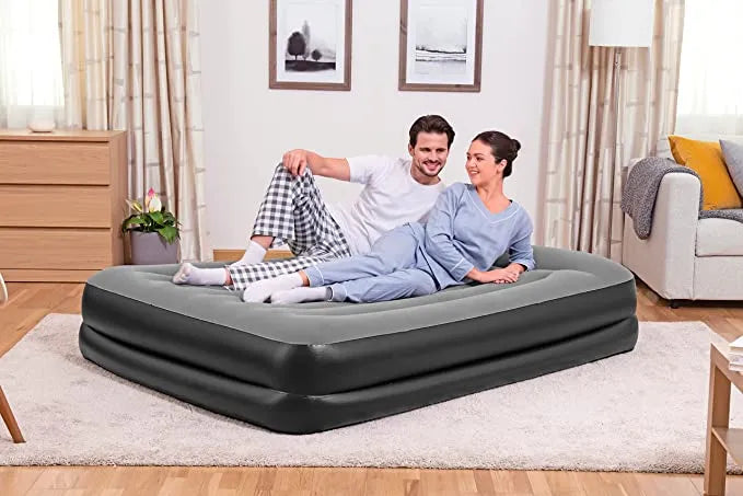 Bestway Queen Airbed with Built-In Electric Pump - Durable Inflatable Bed for Two - 2.03m x 1.52m x