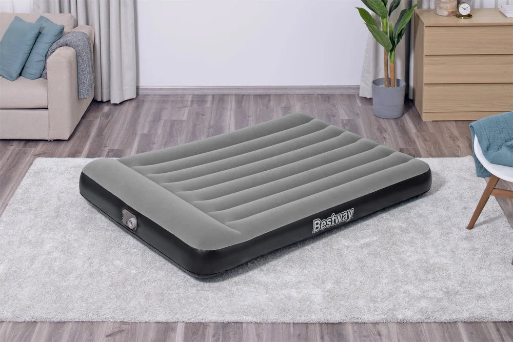 Bestway Tritech Air Comfort Full Size Inflatable Mattress Air Bed with Built-in AC Pump for Home and Travel - 1.91 m x 1.37 m x 30 cm