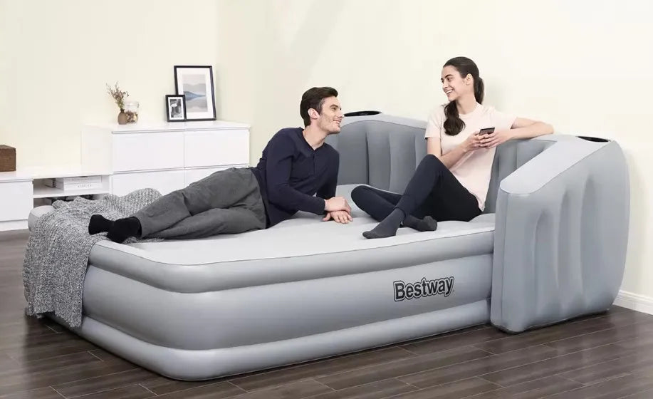 Bestway Tritech Wingback Queen Airbed with Built-In Headboard, LED Light and Drinks Holder - 2.33m x