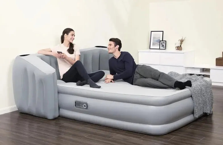 Bestway Tritech Wingback Queen Airbed with Built-In Headboard, LED Light and Drinks Holder - 2.33m x