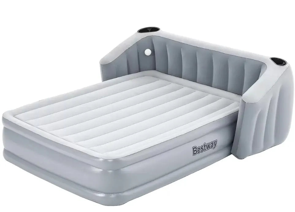 Bestway Tritech Wingback Queen Airbed with Built-In Headboard, LED Light and Drinks Holder - 2.33m x
