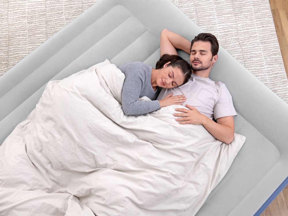 Bestway Tritech King Sized Inflatable Air Mattress with Built-in AC Pump for Ultimate Comfort and Portability - 2.03m x 1.93m x 56cm