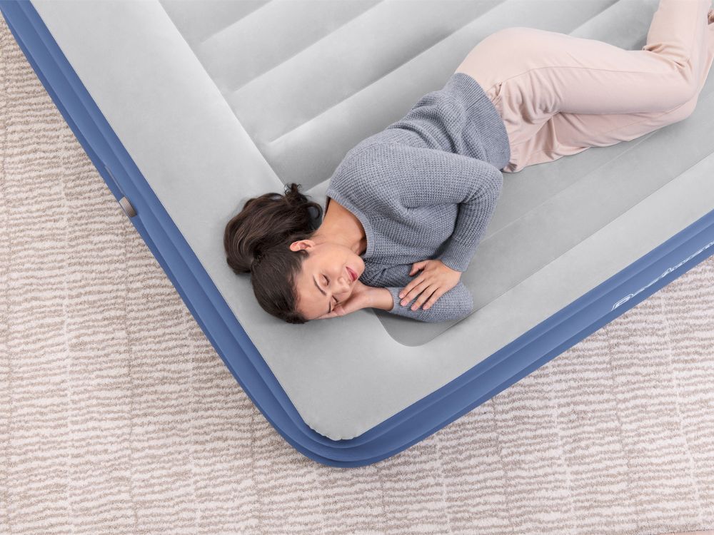 Bestway Tritech King Sized Inflatable Air Mattress with Built-in AC Pump for Ultimate Comfort and Portability - 2.03m x 1.93m x 56cm