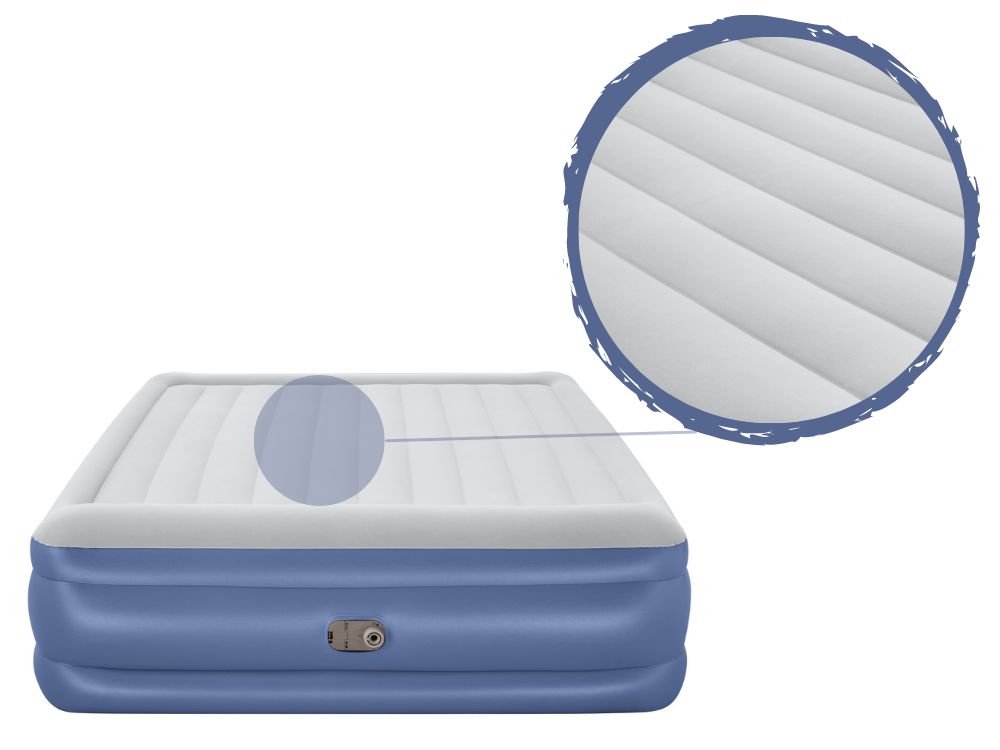 Bestway Tritech King Sized Inflatable Air Mattress with Built-in AC Pump for Ultimate Comfort and Portability - 2.03m x 1.93m x 56cm