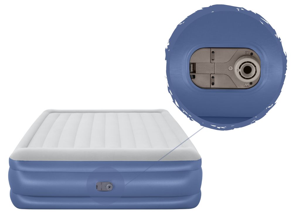 Bestway Tritech King Sized Inflatable Air Mattress with Built-in AC Pump for Ultimate Comfort and Portability - 2.03m x 1.93m x 56cm