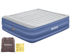 Bestway Tritech King Sized Inflatable Air Mattress with Built-in AC Pump for Ultimate Comfort and Portability - 2.03m x 1.93m x 56cm