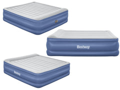 Bestway Tritech King Sized Inflatable Air Mattress with Built-in AC Pump for Ultimate Comfort and Portability - 2.03m x 1.93m x 56cm