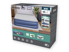 Bestway Tritech King Sized Inflatable Air Mattress with Built-in AC Pump for Ultimate Comfort and Portability - 2.03m x 1.93m x 56cm