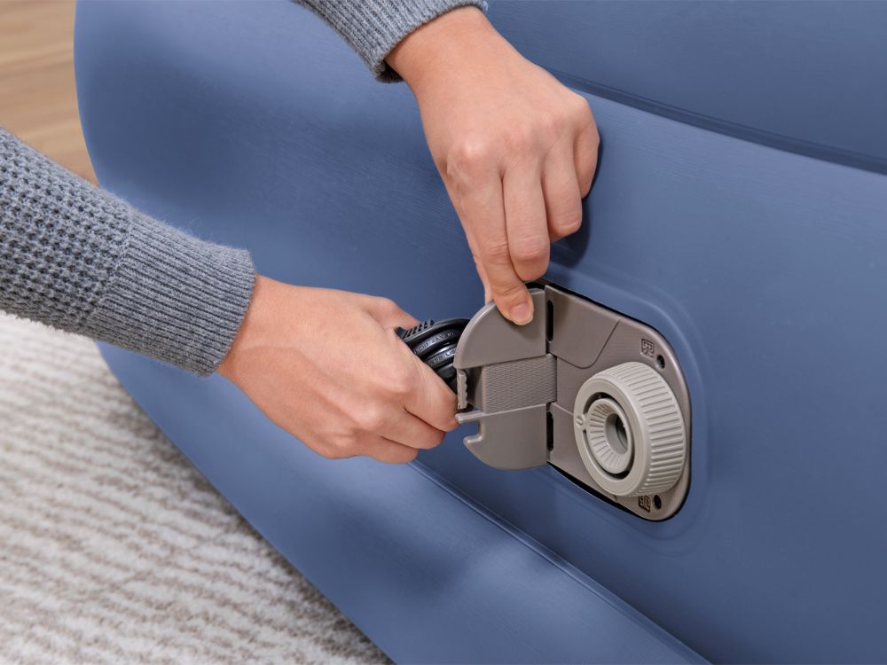 Bestway Tritech King Sized Inflatable Air Mattress with Built-in AC Pump for Ultimate Comfort and Portability - 2.03m x 1.93m x 56cm