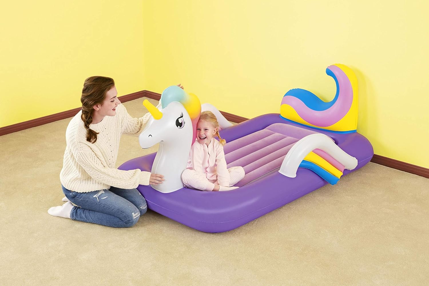 Bestway DreamChaser Unicorn Comfortable Kids Airbed - 1.96 M x 1.04 M x 84 CM