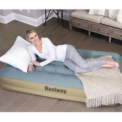 Bestway Fortech Fiber Airbed with Built-in AC Pump - Single Size, 1.91m x 97cm x 33cm