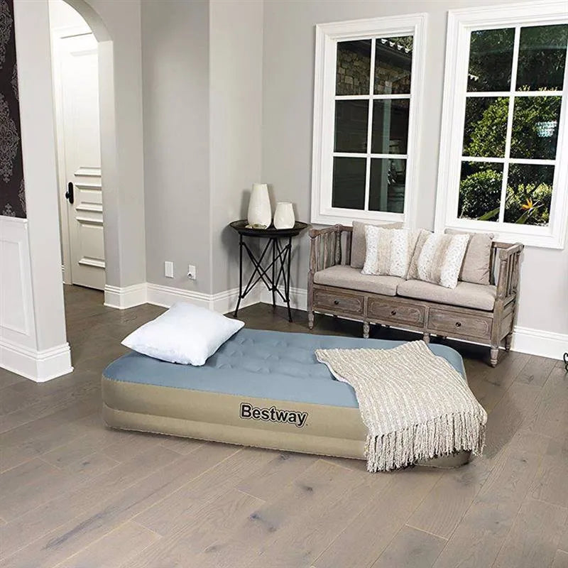 Bestway Fortech Fiber Airbed with Built-in AC Pump - Single Size, 1.91m x 97cm x 33cm