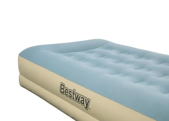 Bestway Fortech Fiber Airbed with Built-in AC Pump - Single Size, 1.91m x 97cm x 33cm