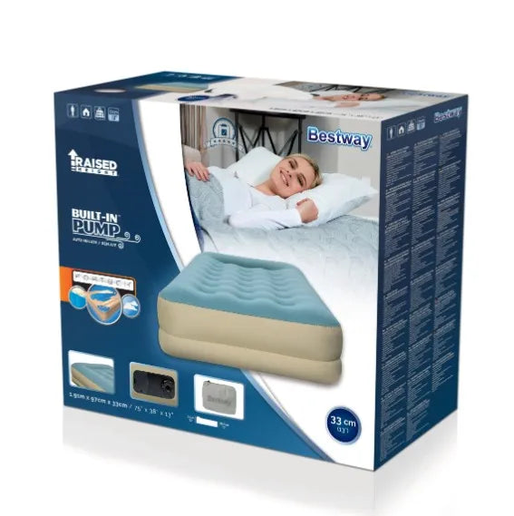 Bestway Fortech Fiber Airbed with Built-in AC Pump - Single Size, 1.91m x 97cm x 33cm