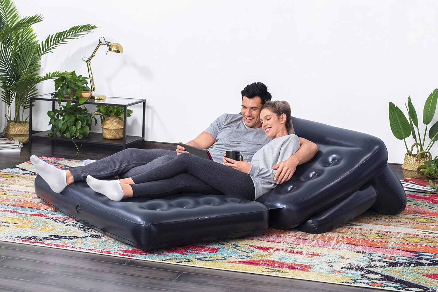 Bestway Multi-Max 5-in-1 Inflatable Double Air Sofa Bed with Air Pump - 1.88m x 1.52m x 64cm