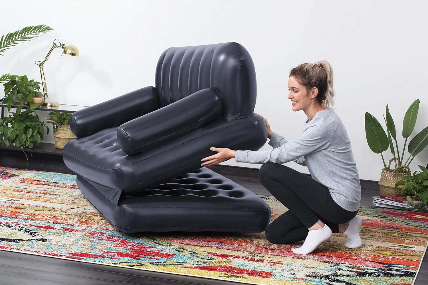 Bestway Multi-Max 5-in-1 Inflatable Double Air Sofa Bed with Air Pump - 1.88m x 1.52m x 64cm