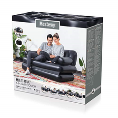 Bestway Multi-Max 5-in-1 Inflatable Double Air Sofa Bed with Air Pump - 1.88m x 1.52m x 64cm
