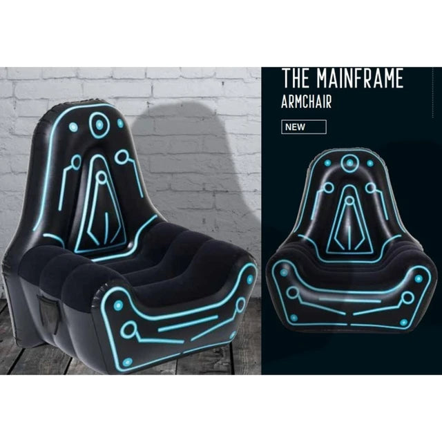 Bestway Inflatable Mainframe Gaming Air Chair Sofa with Armrests and Futuristic Print - 1.12M X 99CM X 1.25M