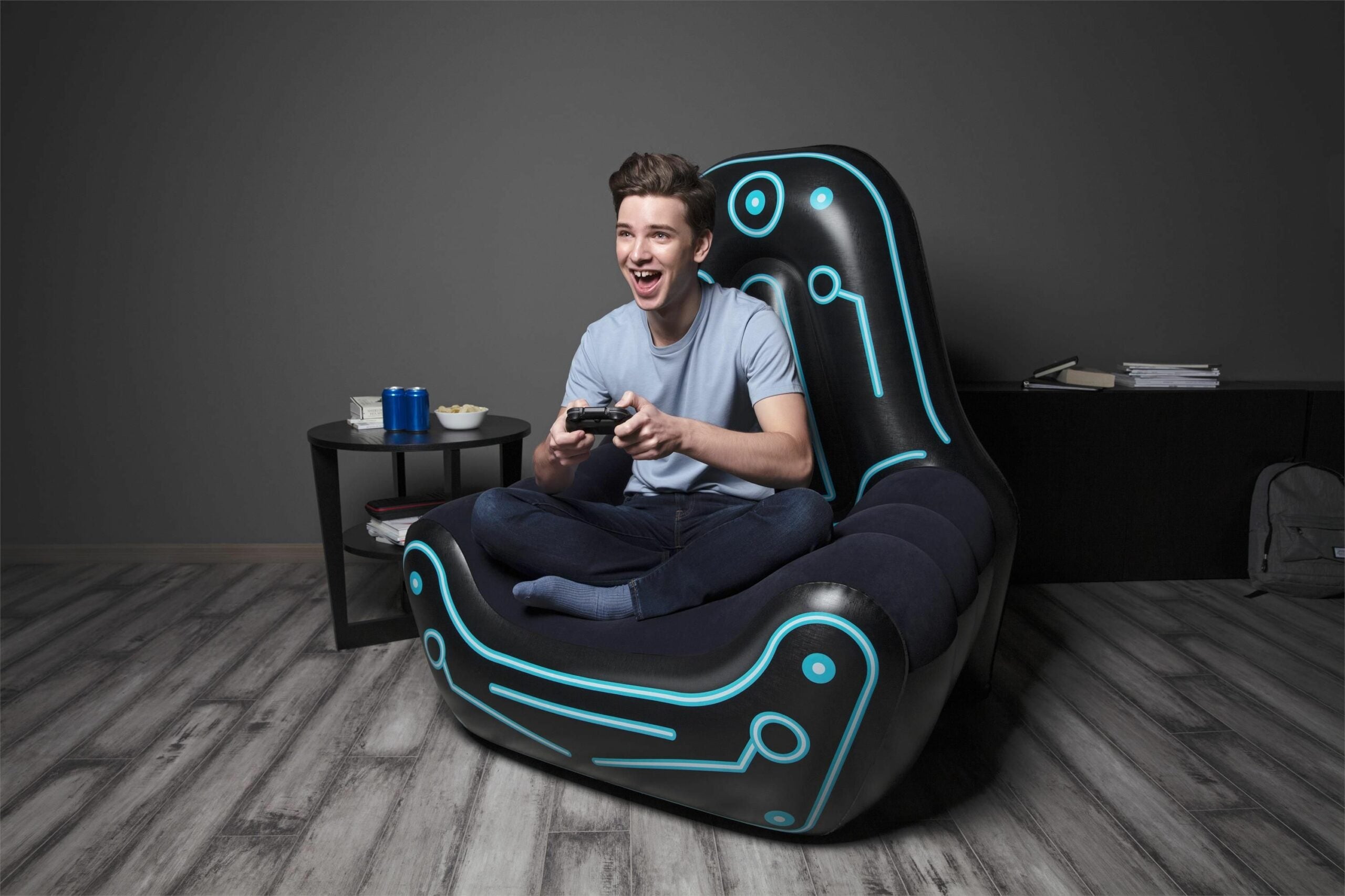 Bestway Inflatable Mainframe Gaming Air Chair Sofa with Armrests and Futuristic Print - 1.12M X 99CM X 1.25M