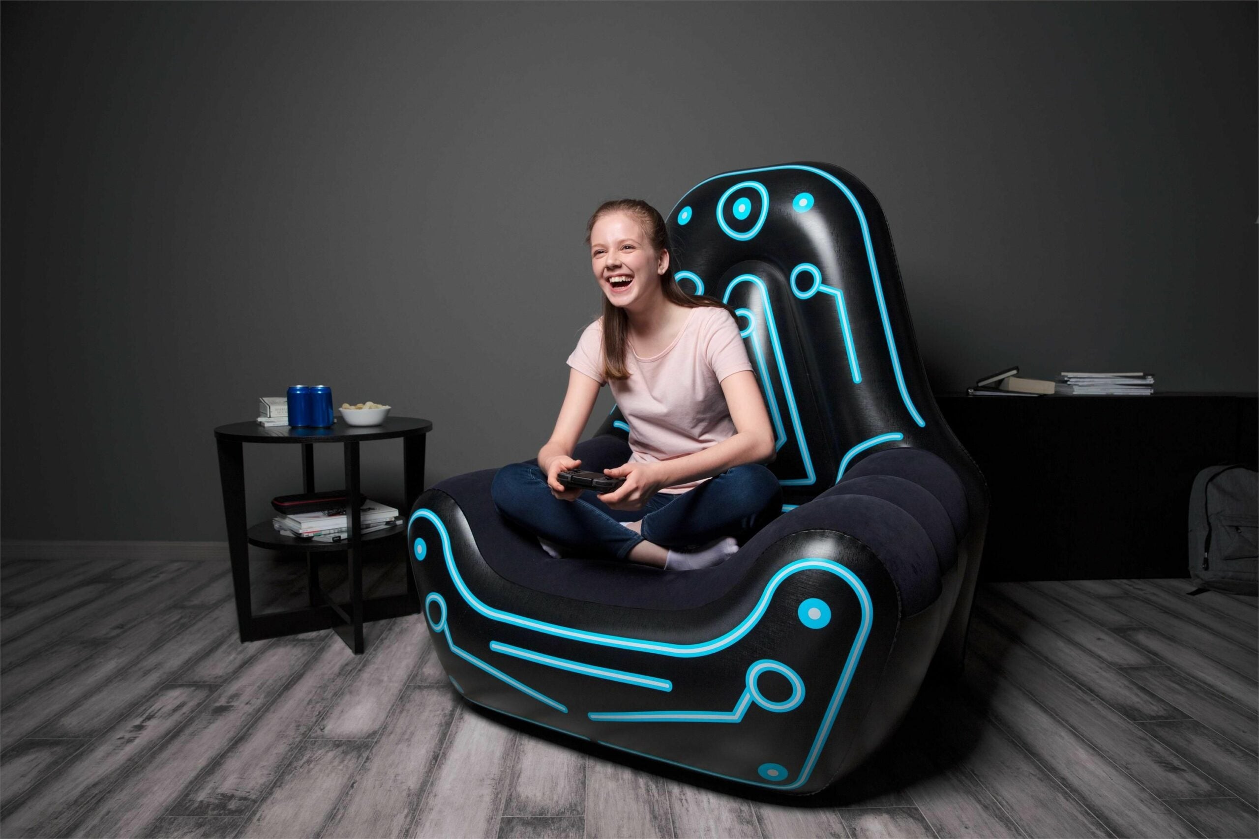 Bestway Inflatable Mainframe Gaming Air Chair Sofa with Armrests and Futuristic Print - 1.12M X 99CM X 1.25M