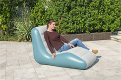 Bestway Leisure Luxe Inflatable Chaise Lounger for Home and Outdoor Relaxation - 1.33 m x 79 cm x 88 cm
