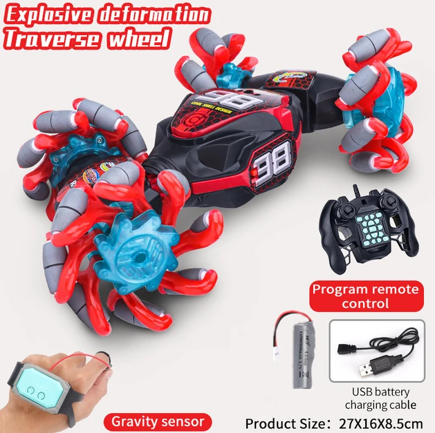 Portable Twist Car Toy with Gesture & Remote Control, Music, 360° Rotation & Rechargeable Battery
