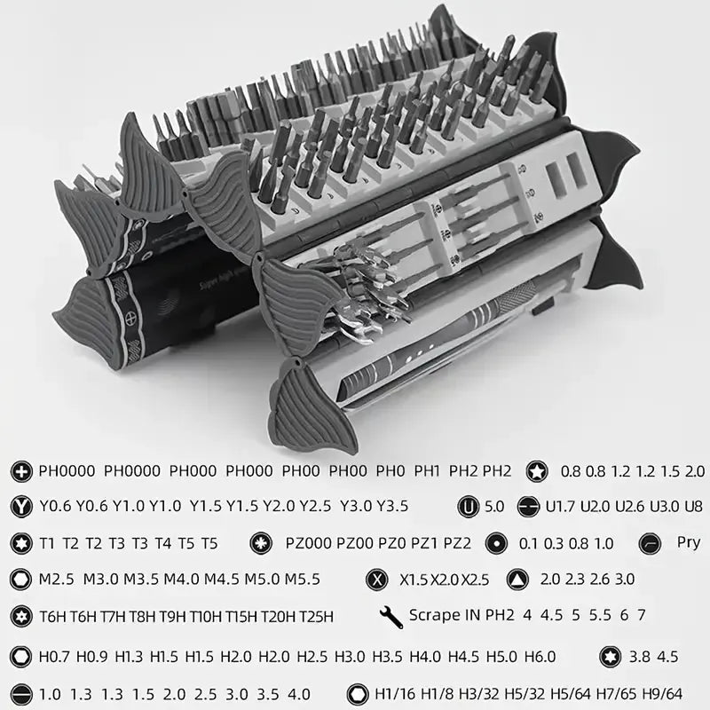 128-in-1 Professional Cylindrical Precision Multi-Tool Magnetic Screwdriver Set for DIY, Electronics