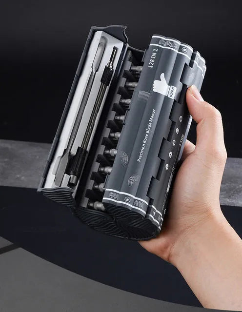 128-in-1 Professional Cylindrical Precision Multi-Tool Magnetic Screwdriver Set for DIY, Electronics