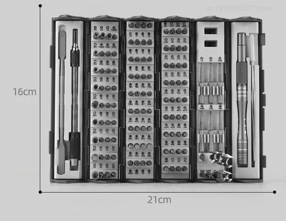 128-in-1 Professional Cylindrical Precision Multi-Tool Magnetic Screwdriver Set for DIY, Electronics