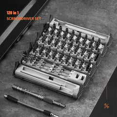 128-in-1 Professional Cylindrical Precision Multi-Tool Magnetic Screwdriver Set for DIY, Electronics