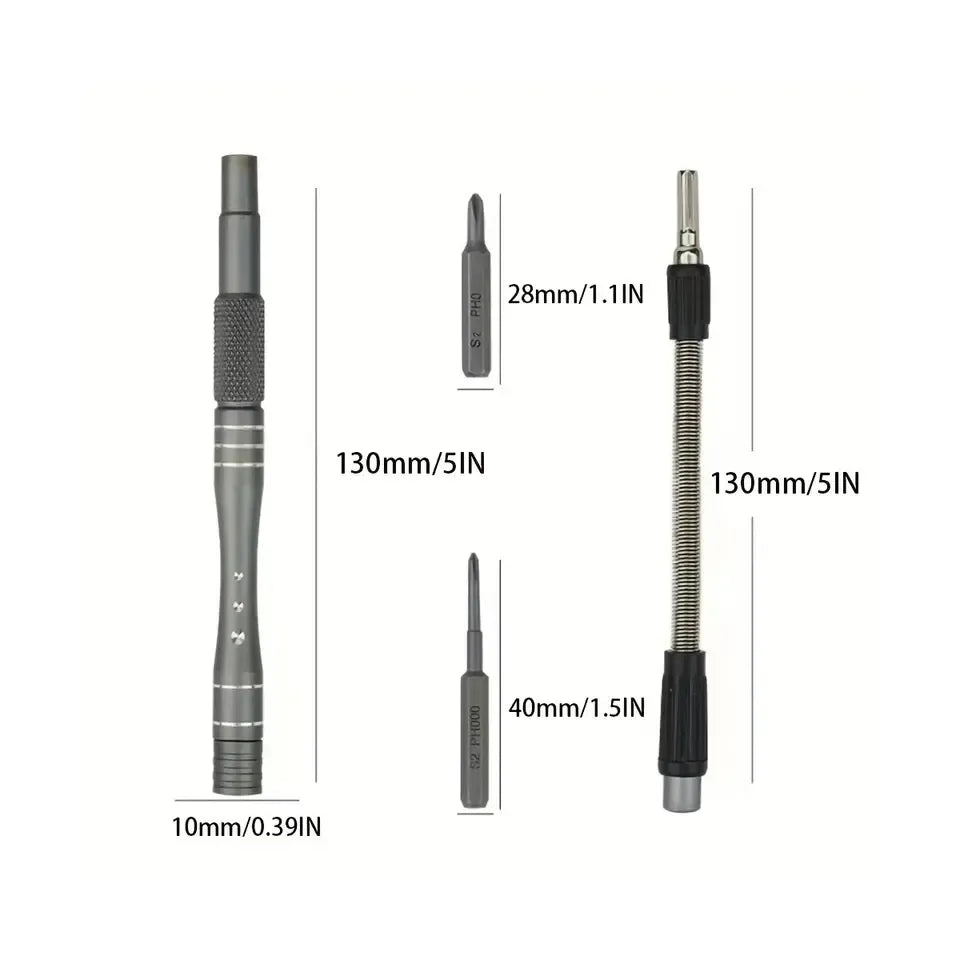128-in-1 Professional Cylindrical Precision Multi-Tool Magnetic Screwdriver Set for DIY, Electronics