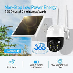 Smart Wireless 4G Outdoor Solar Security Camera with Night Vision, Motion Detection & PTZ