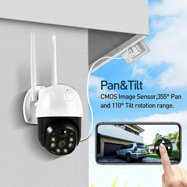 Smart Wireless 4G Outdoor Solar Security Camera with Night Vision, Motion Detection & PTZ