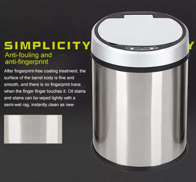 Automatic Touchless Motion Sensor Rechargeable Trash Can Dustbin with Steel Body