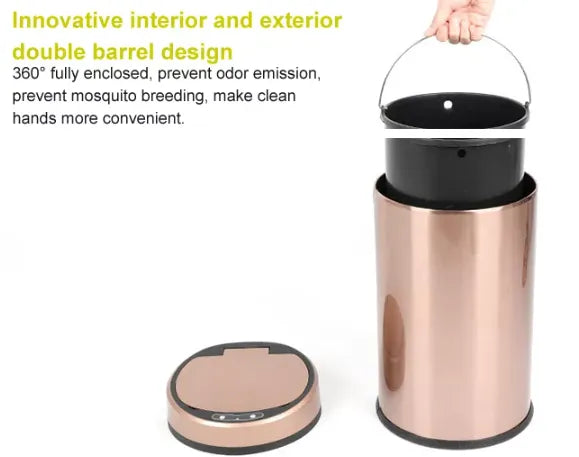 Automatic Touchless Motion Sensor Rechargeable Trash Can Dustbin with Steel Body