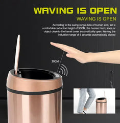 Automatic Touchless Motion Sensor Rechargeable Trash Can Dustbin with Steel Body