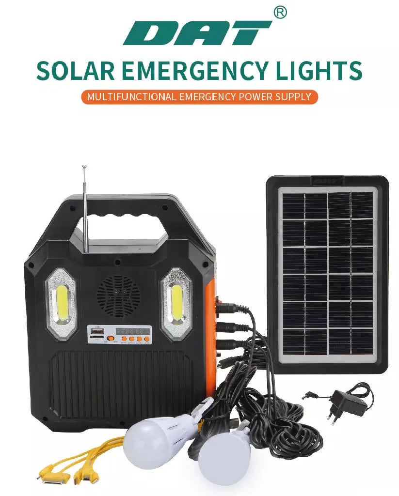 Portable Solar Power Lighting & Charging System with 2 Bulbs for Camping Picnic Home and Outdoors wi