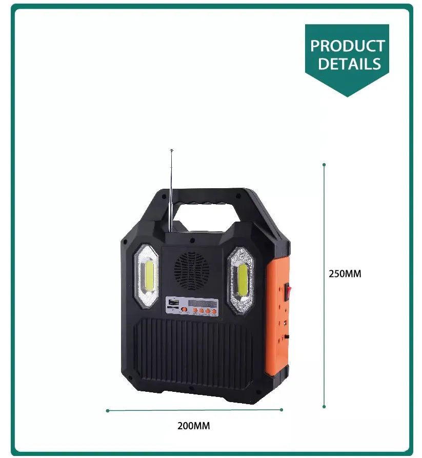 Portable Solar Power Lighting & Charging System with 2 Bulbs for Camping Picnic Home and Outdoors wi
