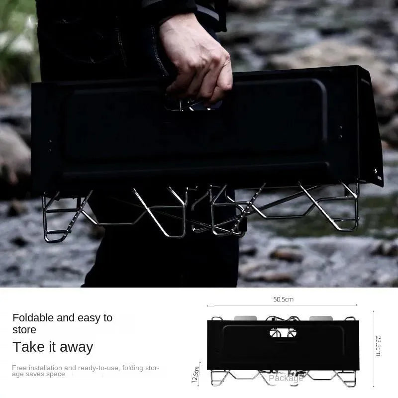 Portable & Foldable Windproof Double Head Butane Gas Stove for Outdoors & Camping