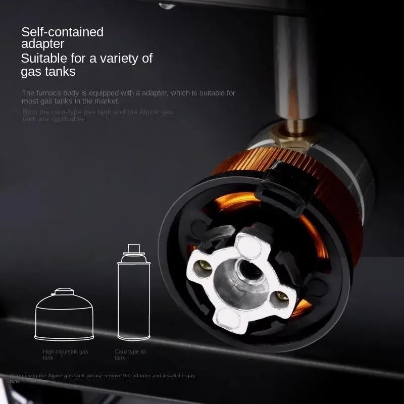 Portable & Foldable Windproof Double Head Butane Gas Stove for Outdoors & Camping