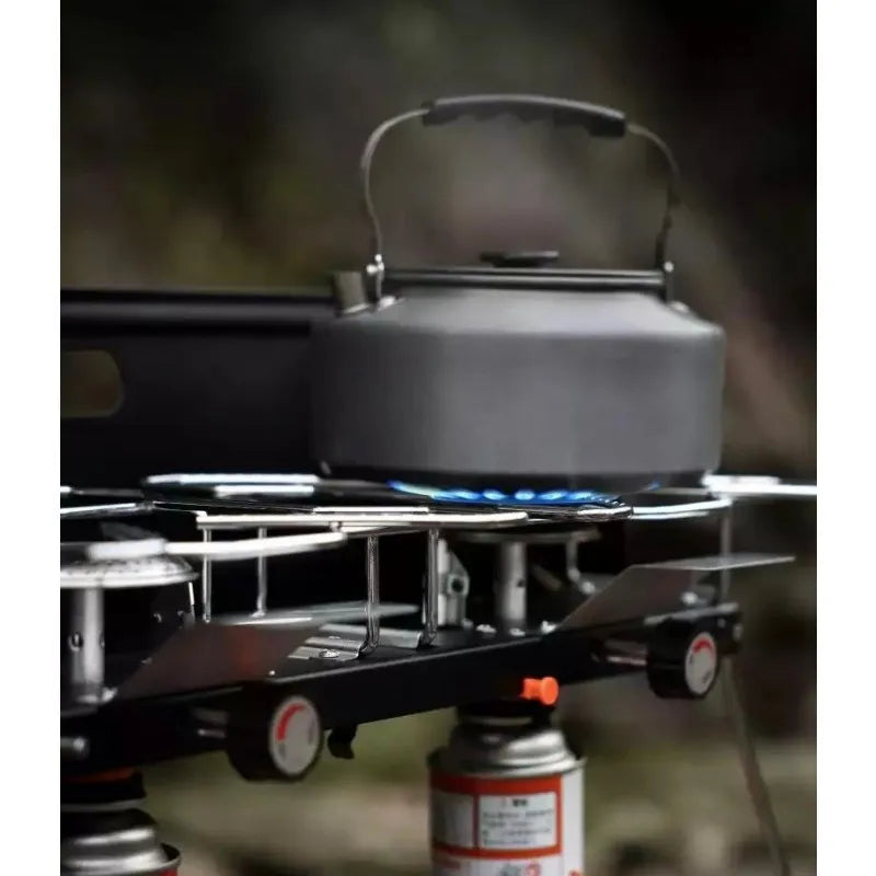 Portable & Foldable Windproof Double Head Butane Gas Stove for Outdoors & Camping