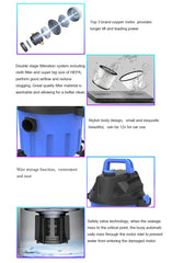 2,000W 360° Wet and Dry Vacuum Cleaner with 20L Capacity & Wheels